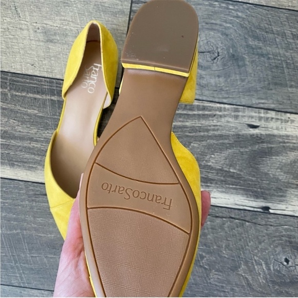 NWT Franco Sarto Sattara Yellow Suede Flats Spring Summer Office Size 11 - Picture 15 of 15